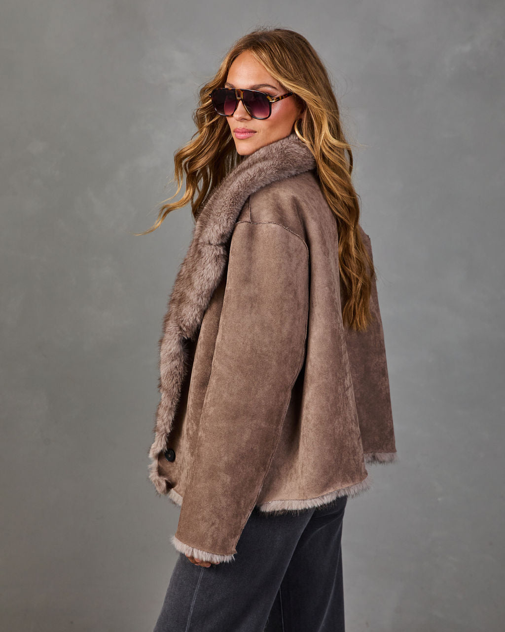 Downtown Dream Faux Fur Suede Reversible Jacket