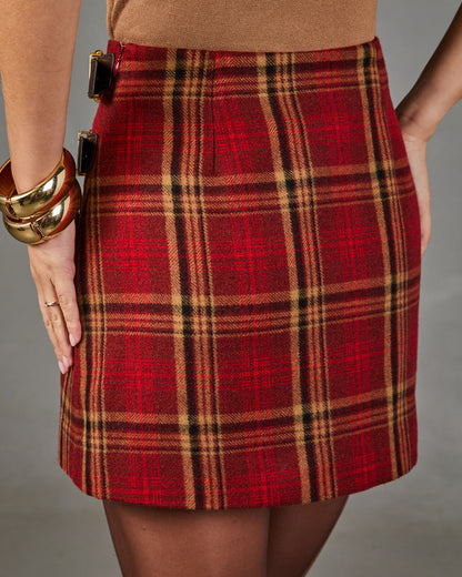 Classic Check Belted Plaid Mini Skirt