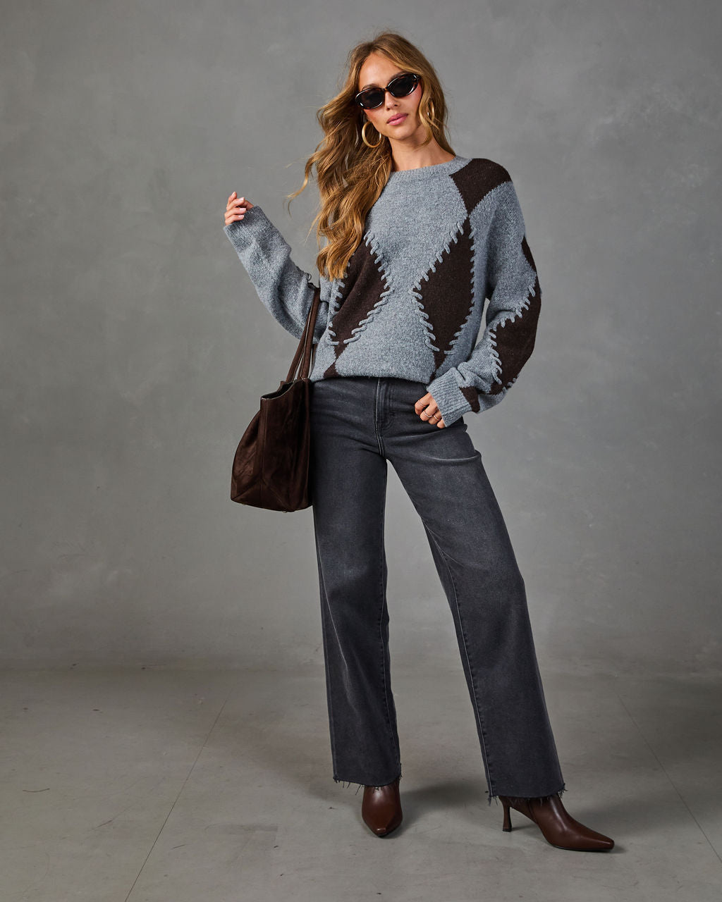 High Hopes Knit Argyle Sweater