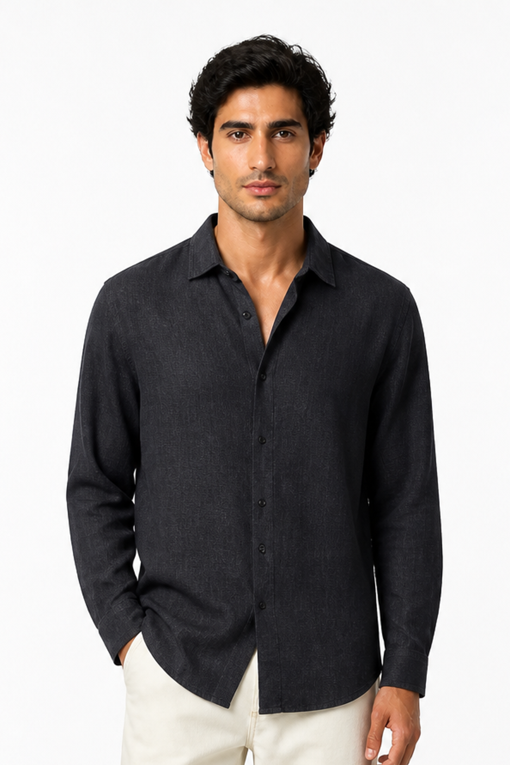 Men's Button-Up Shirt Relaxed Fit Long Sleeves | Glitz & Fashion