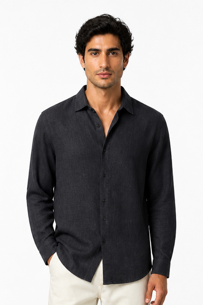 Men's Button-Up Shirt Relaxed Fit Long Sleeves | Glitz & Fashion