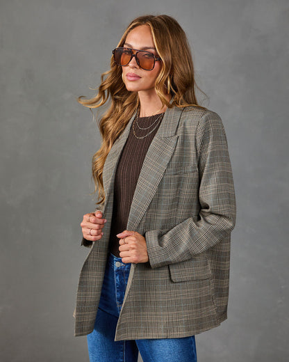 Elenora Plaid Double Breasted Blazer