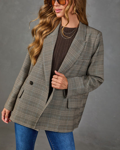 Elenora Plaid Double Breasted Blazer