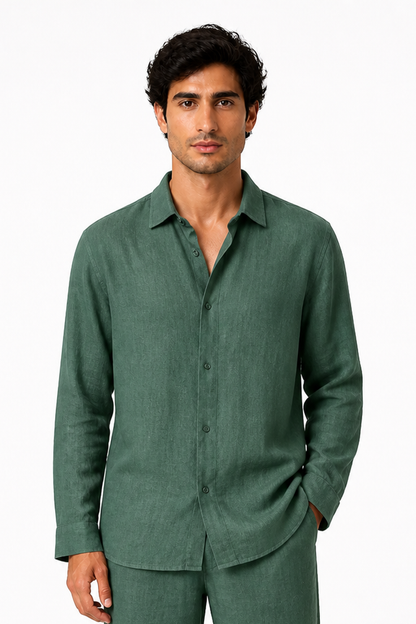 Men's Button-Up Shirt Relaxed Fit Long Sleeves | Glitz & Fashion