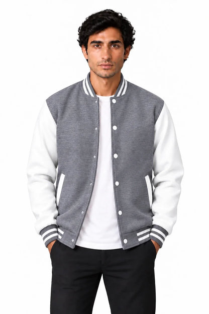 Men's Two-Tone Varsity Bomber Jacket | Glitz & Fashion