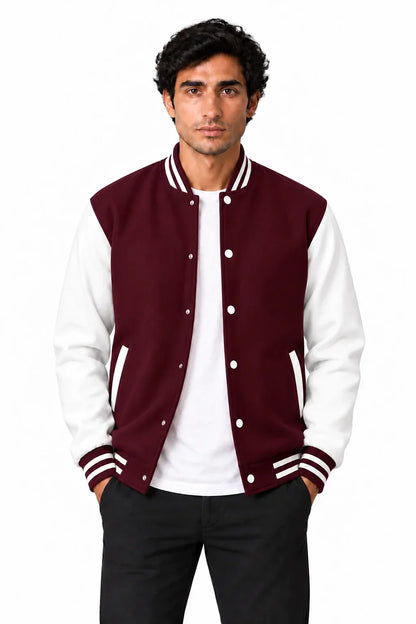 Men's Two-Tone Varsity Bomber Jacket | Glitz & Fashion