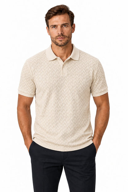 Men's Textured Classic Polo Shirt | Glitz & Fashion