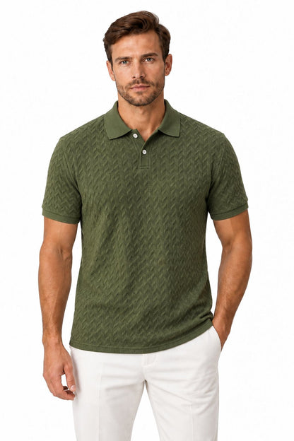 Men's Textured Classic Polo Shirt | Glitz & Fashion