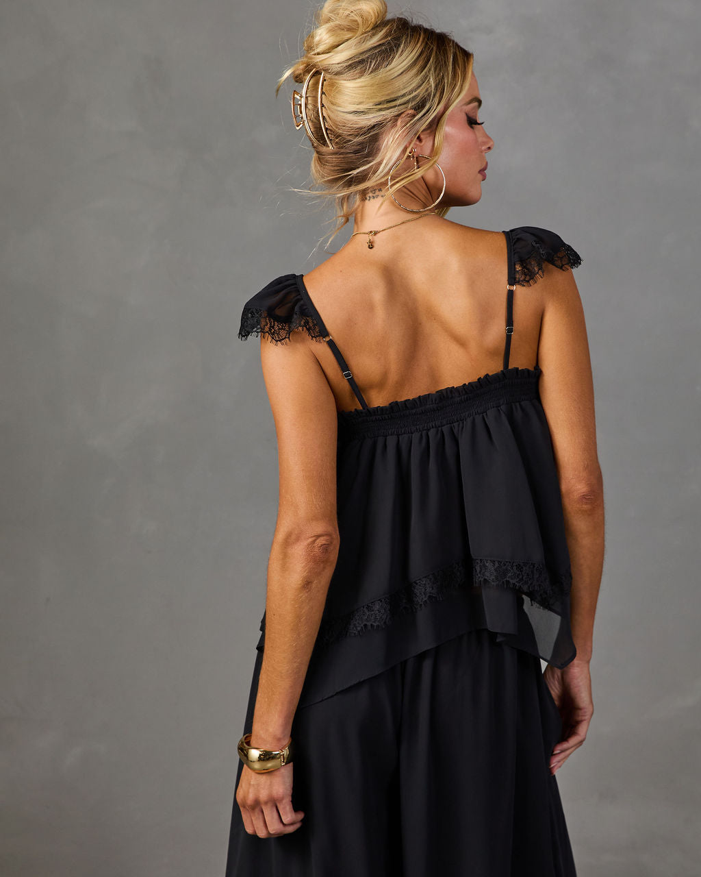Izzy Lace Trim Tank Sleeveless Top