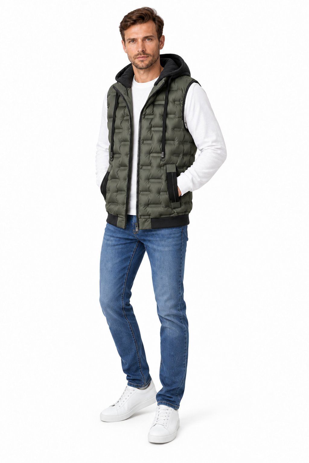 Men's Quilted Hooded Vest | Glitz & Fashion