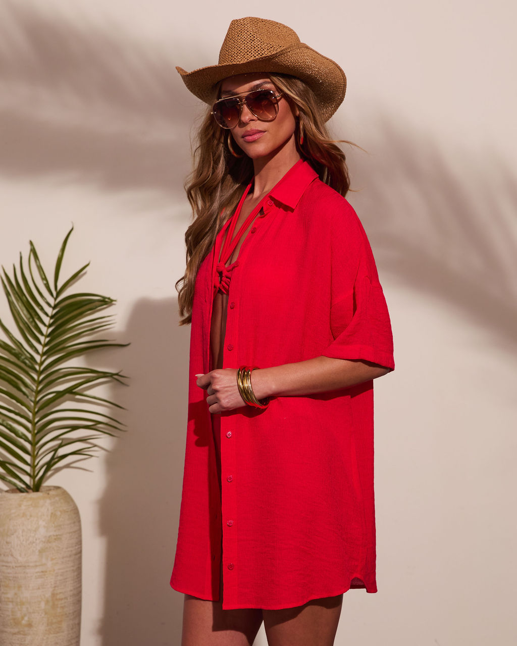 Whispered Coast Button Down Top