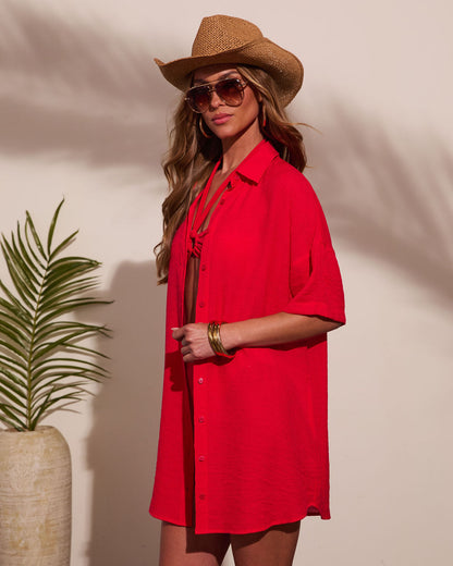 Whispered Coast Button Down Top