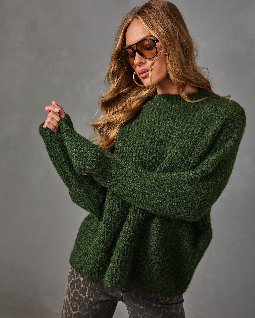 Daija Ribbed Knit Mock Neck Sweater