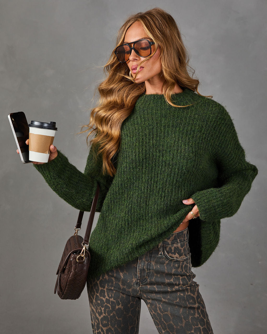 Daija Ribbed Knit Mock Neck Sweater