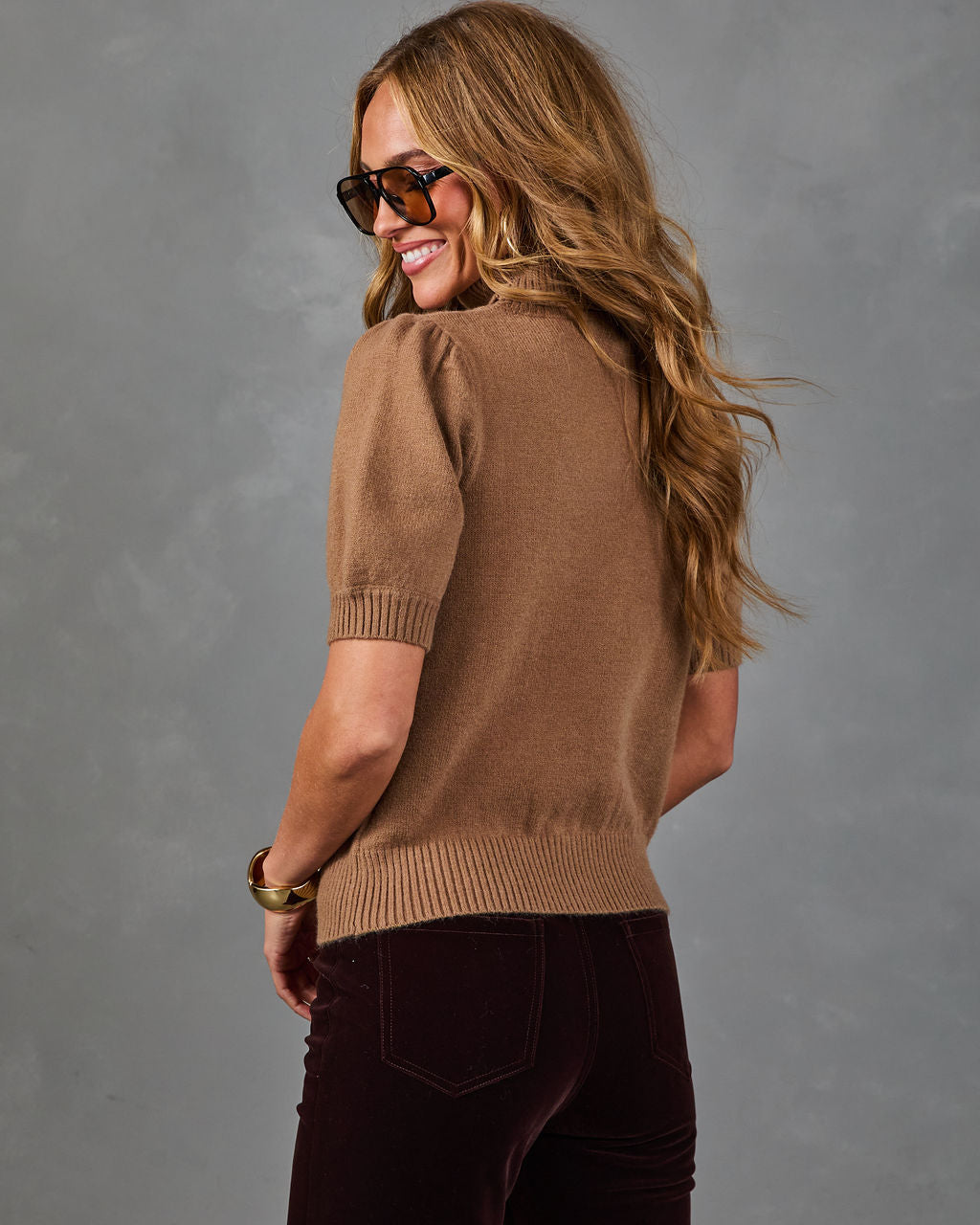 Honeyed Warmth Knit Turtleneck Sweater