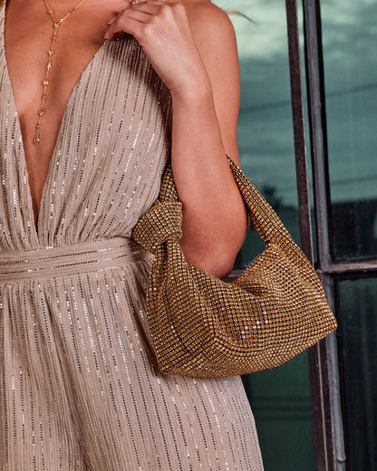 Pure Radiance Knotted Embellished Bag