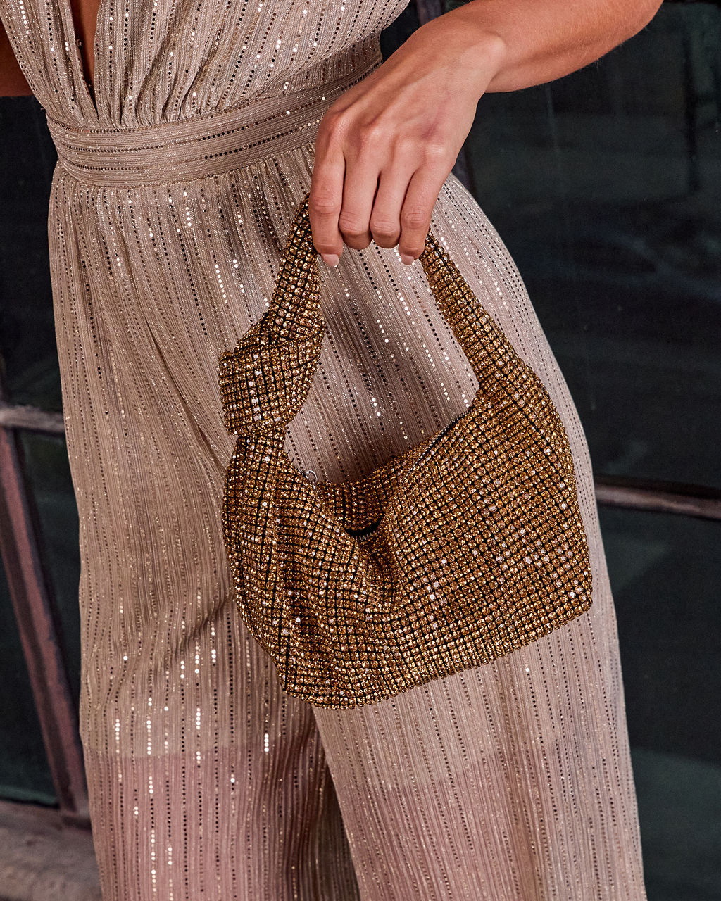 Pure Radiance Knotted Embellished Bag