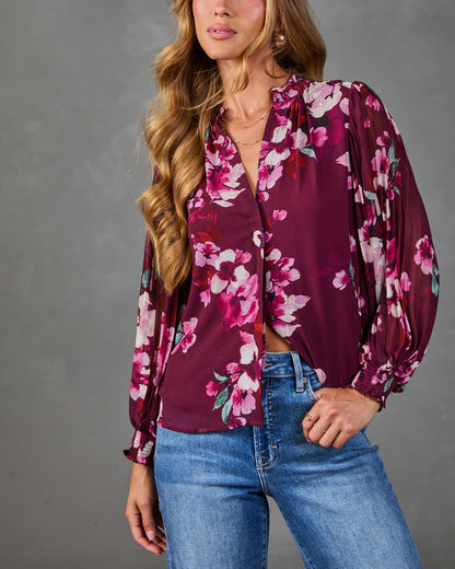 Serenity Bloom Floral Chiffon Top