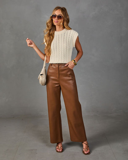 Becka Cable Knit Sleeveless Sweater