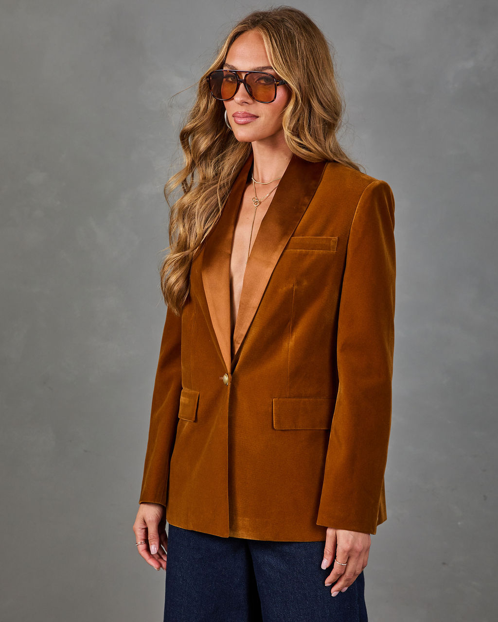 Copper Harvest Faux Suede Blazer