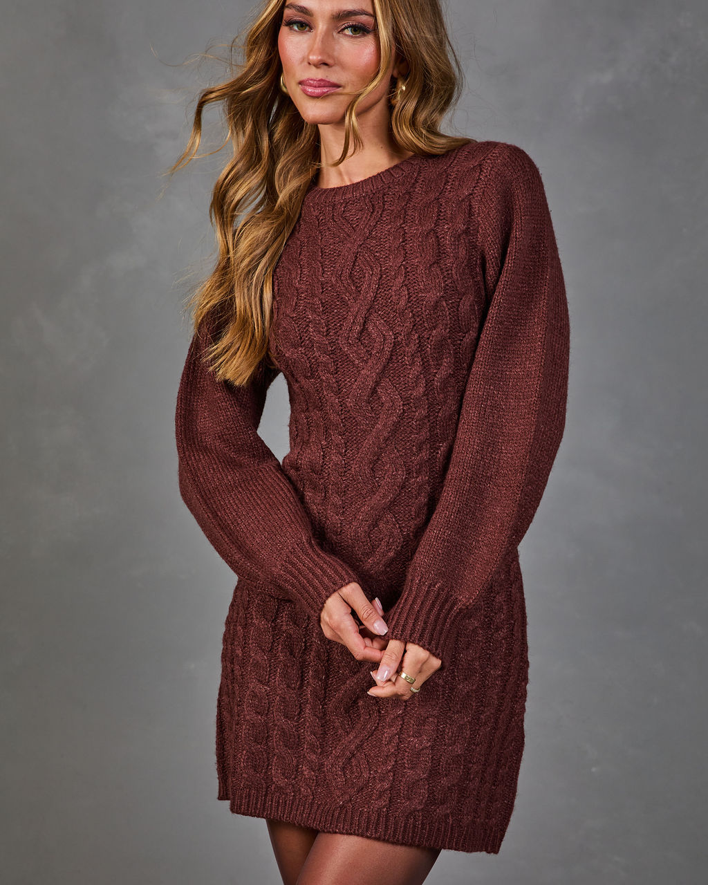 Roxy Cable Knit Mini Dress