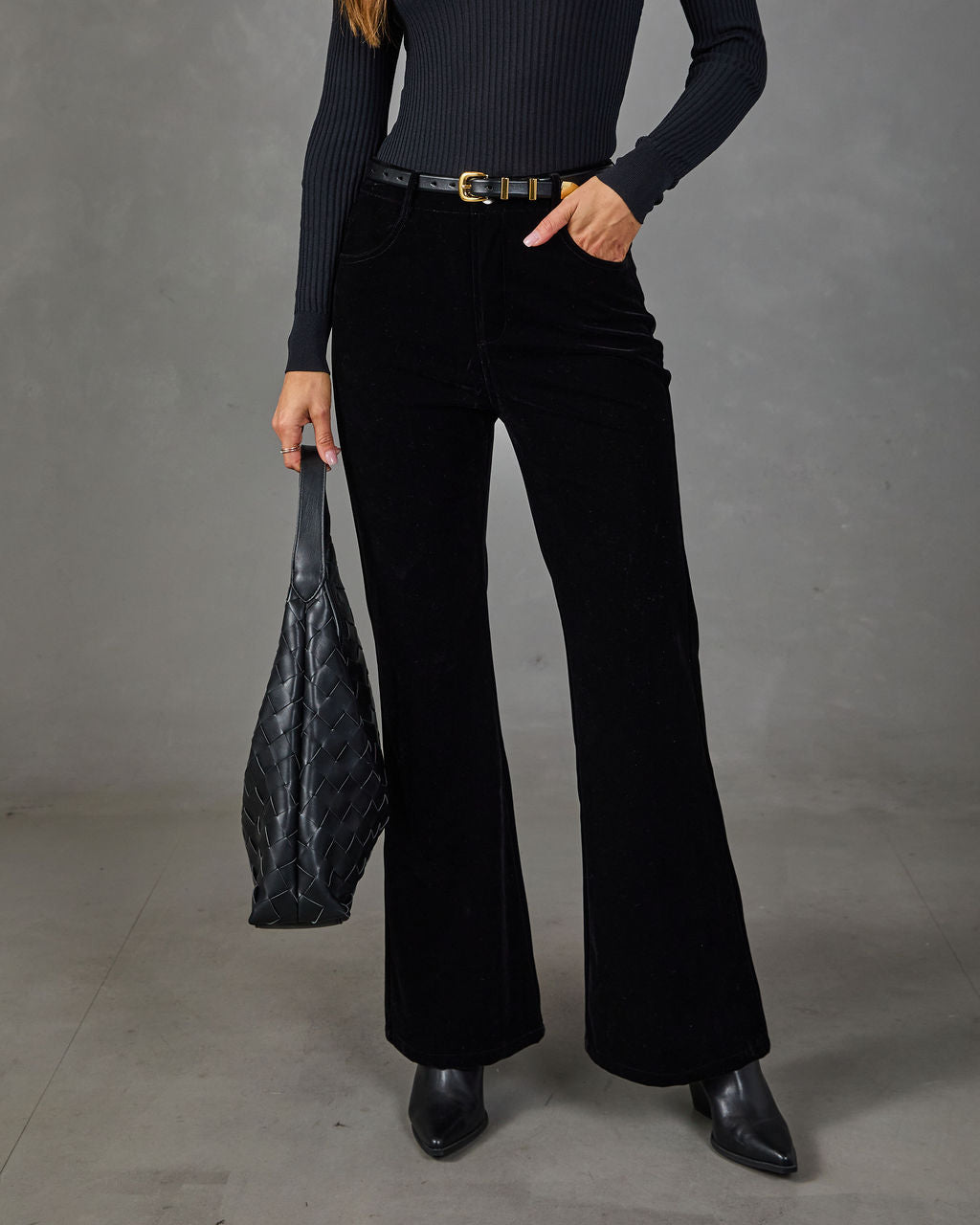 Ciella Velvet Wide Leg Pants
