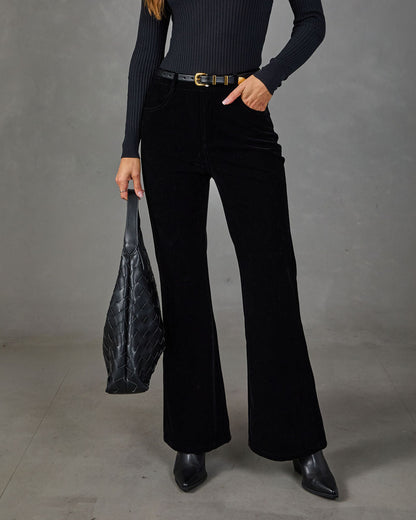 Ciella Velvet Wide Leg Pants