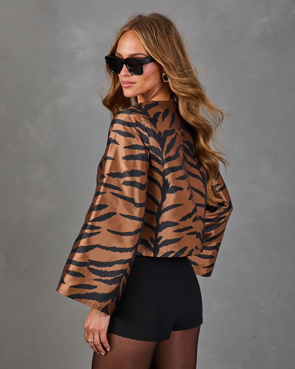 Softly Wild Satin Animal Print Blouse