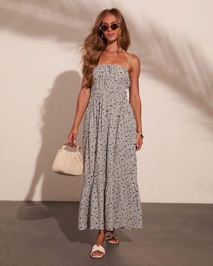 Meadowlark Morning Printed Gingham Maxi Dress