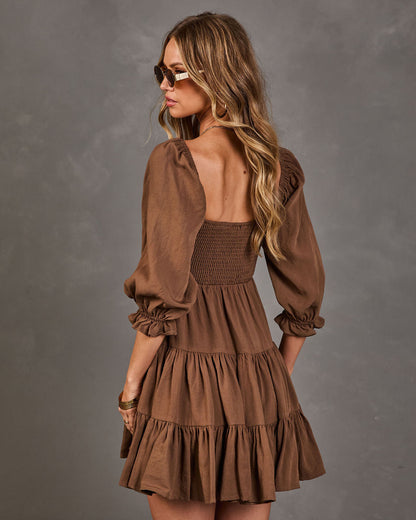 Autumn Afterglow Tiered Mini Dress