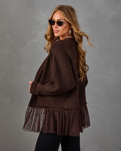 Marlee Knit Tulle Hem Cardigan