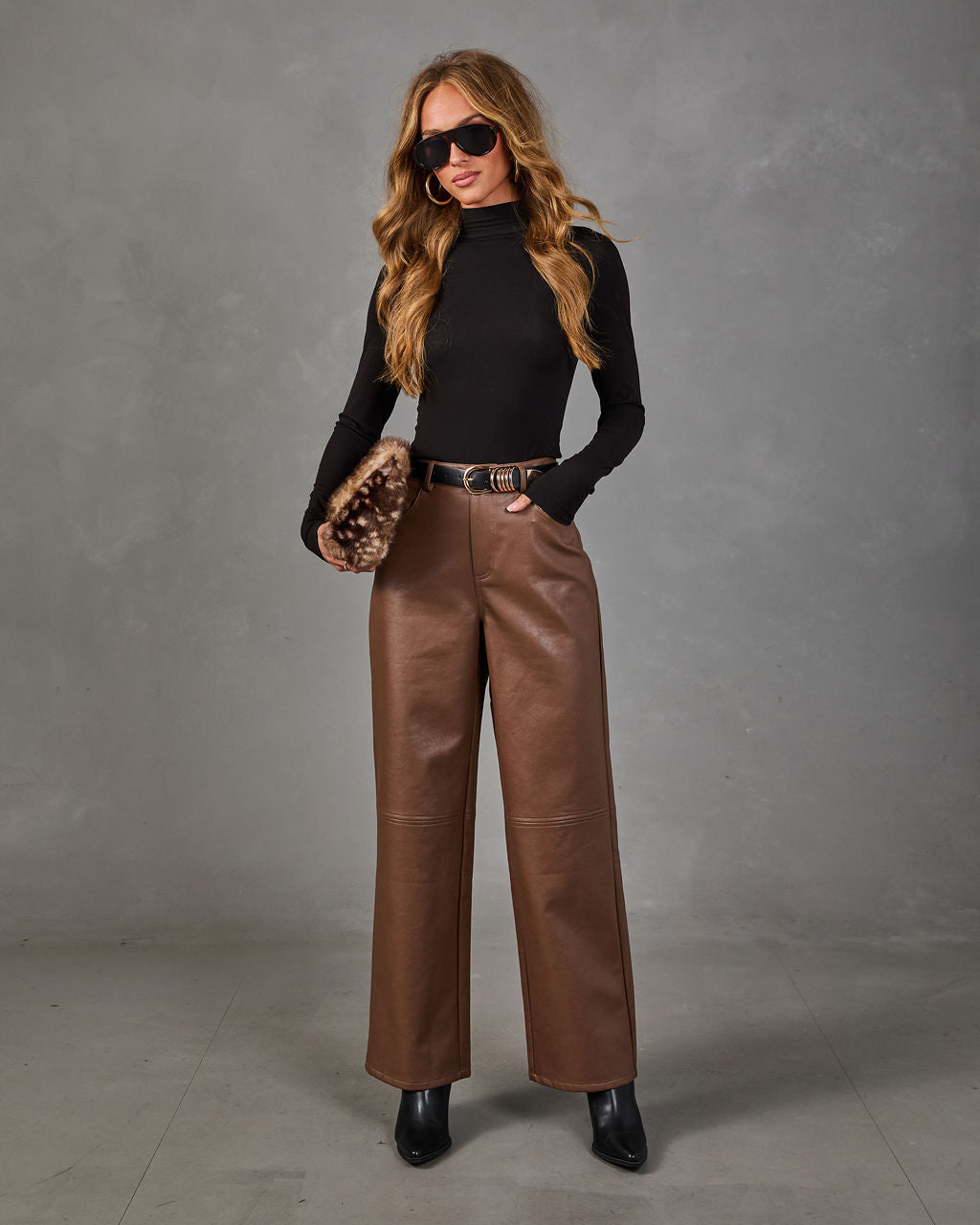 Wilder Vegan Leather Straight Leg Pants