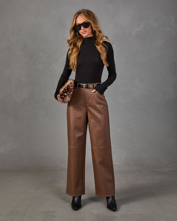 Wilder Vegan Leather Straight Leg Pants