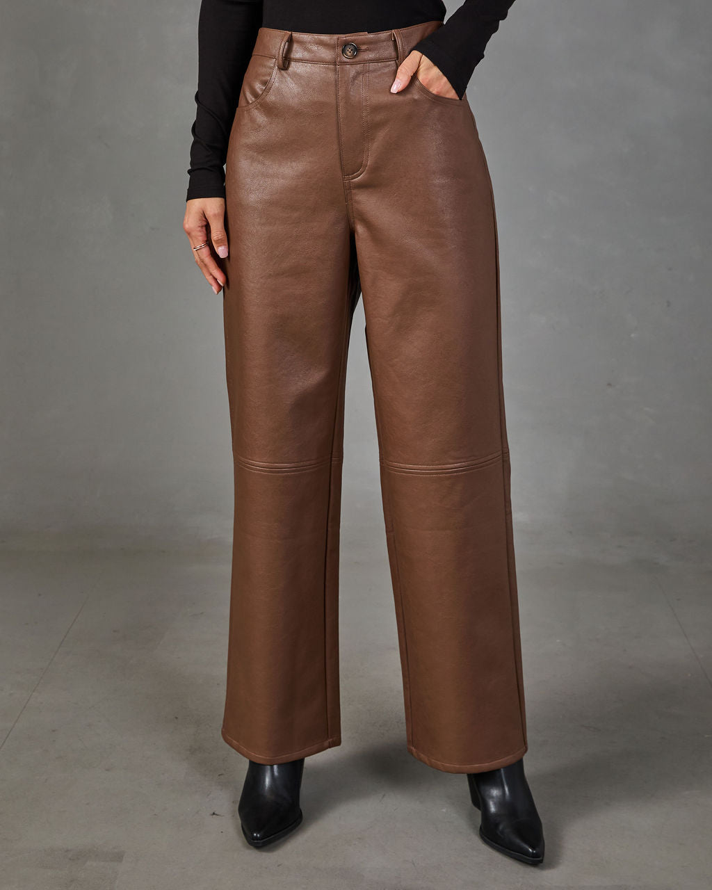 Wilder Vegan Leather Straight Leg Pants