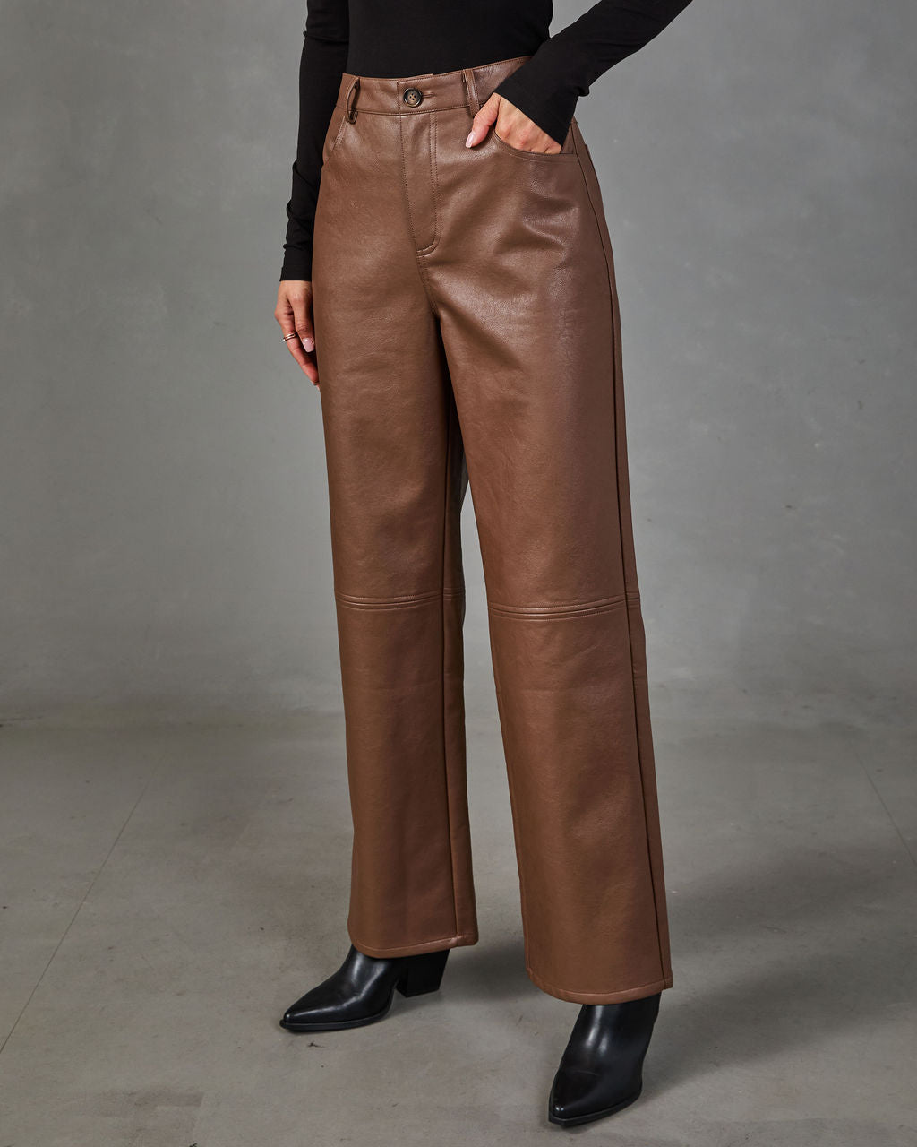 Wilder Vegan Leather Straight Leg Pants