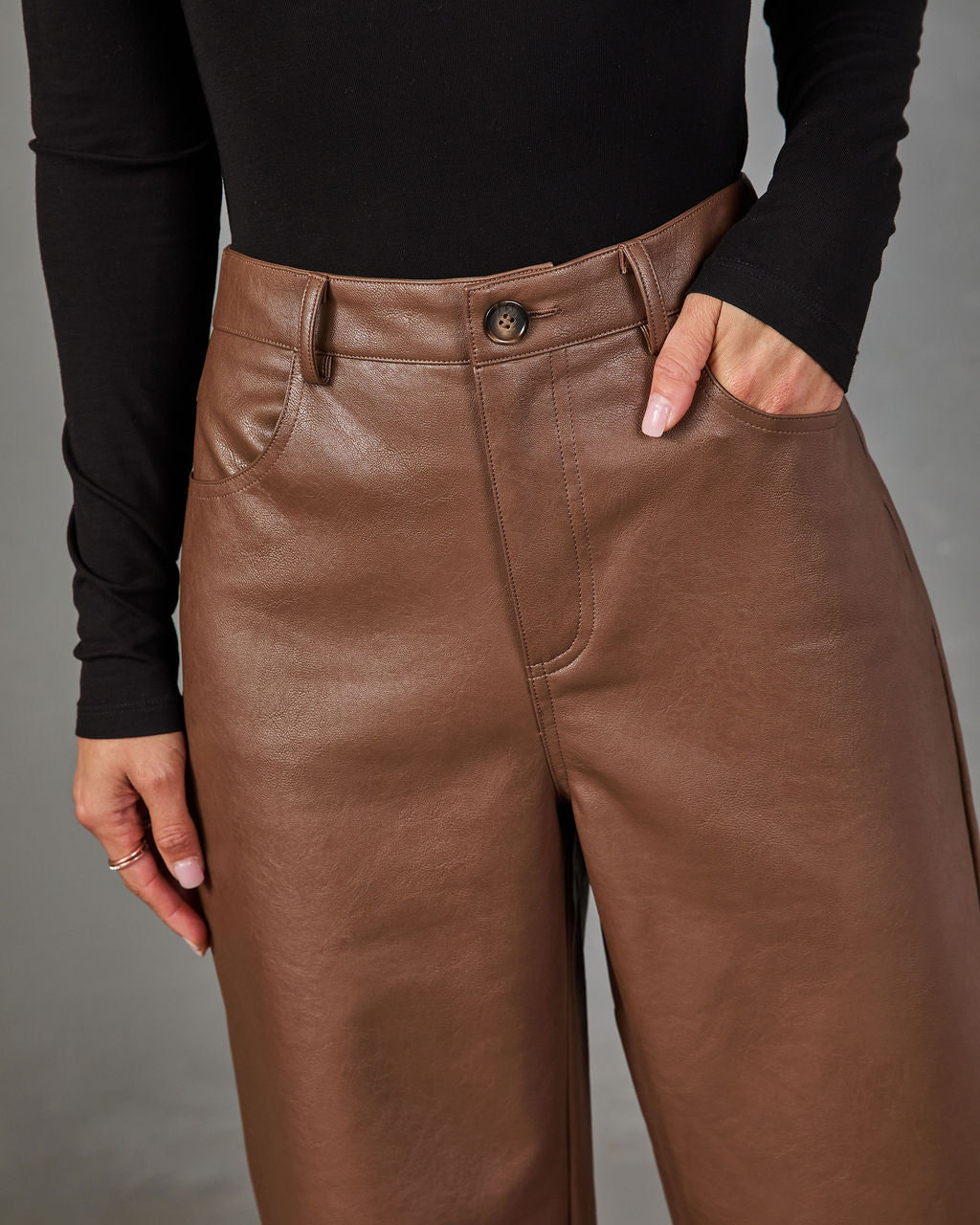 Wilder Vegan Leather Straight Leg Pants