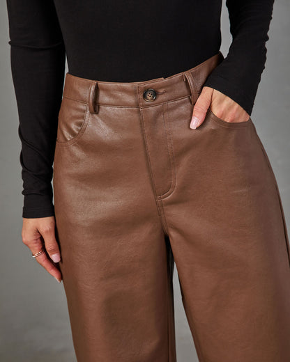 Wilder Vegan Leather Straight Leg Pants