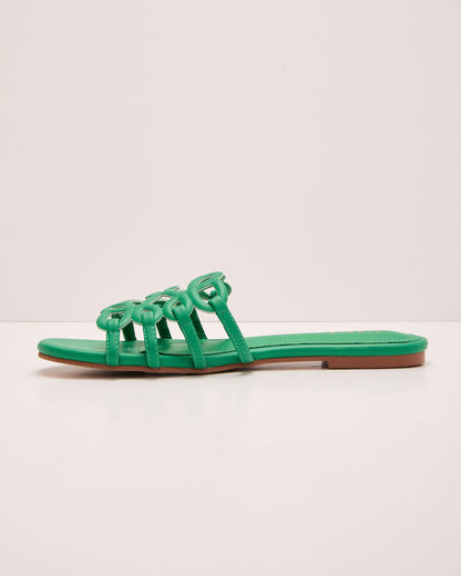 Sandy Toes Vegan Leather Petal Anagram Sandals