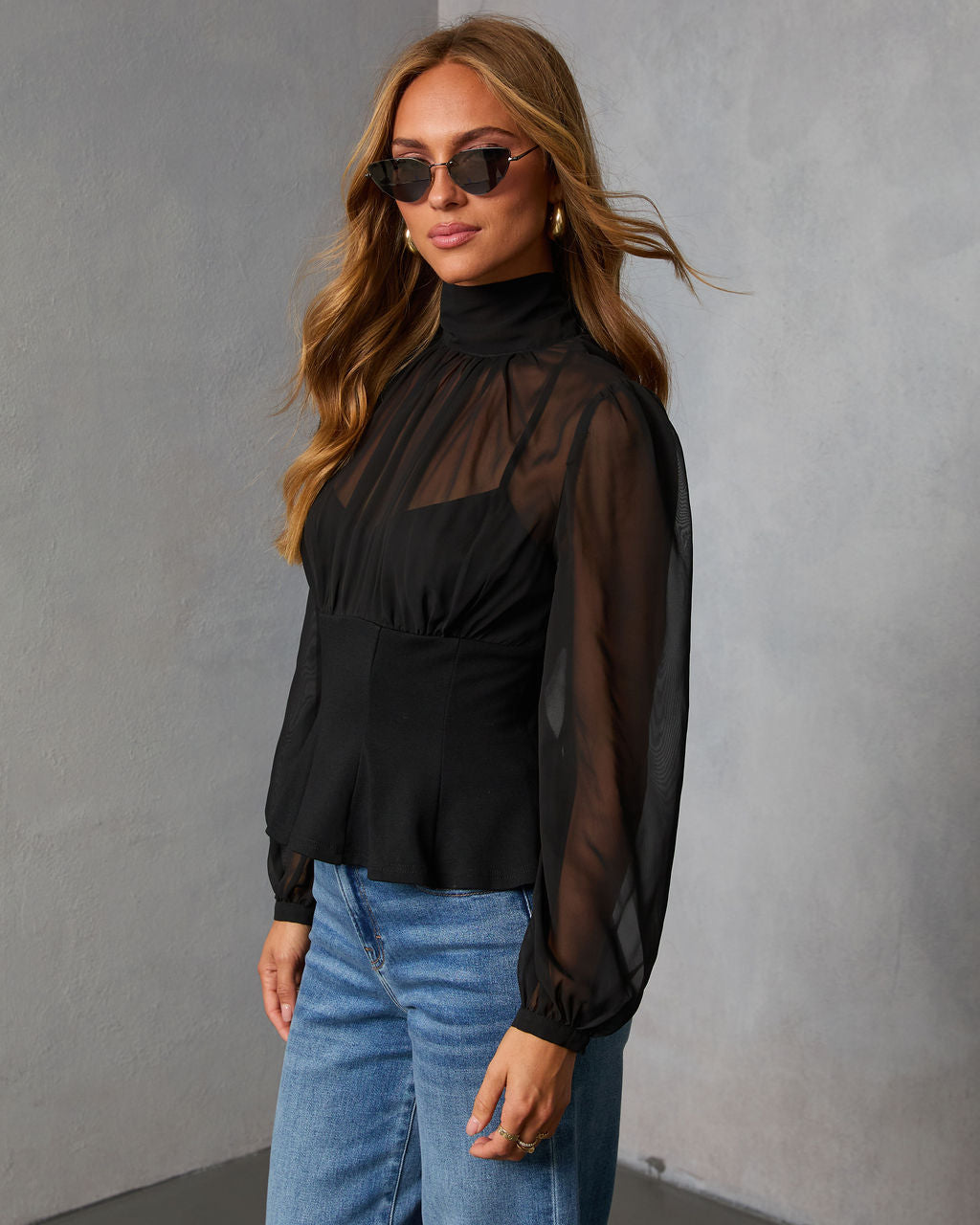 Scarlett Chiffon Peplum Blouse