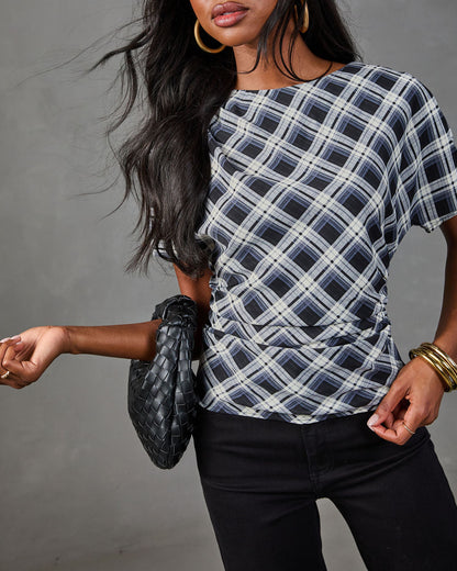 Jayde Plaid Short Sleeve Top