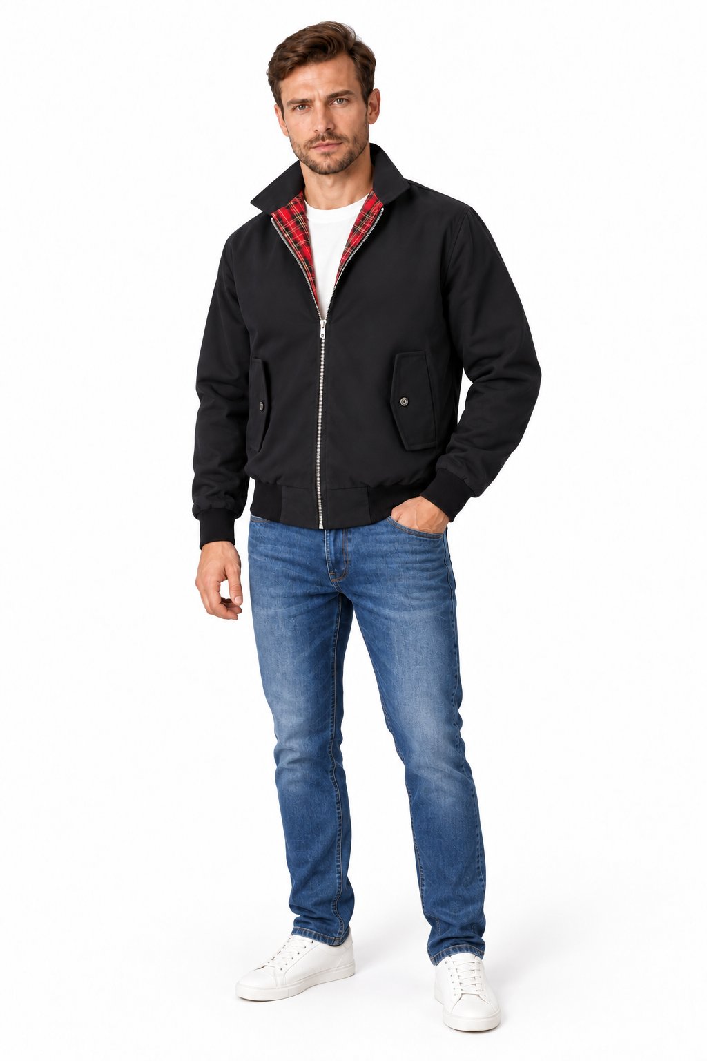 Men's Classic Zip Jacket Plaid Lining | Glitz & Fashion