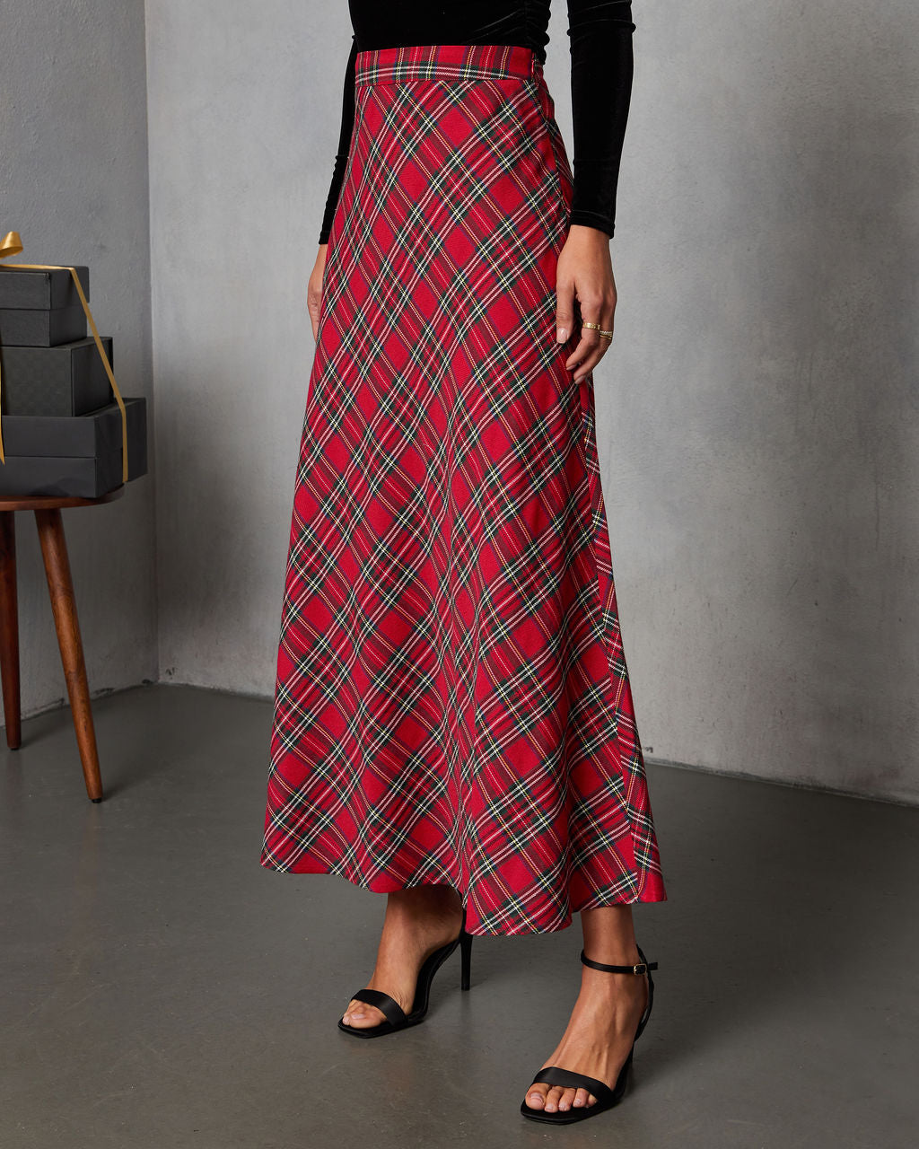 Tarenne Plaid Maxi Skirt