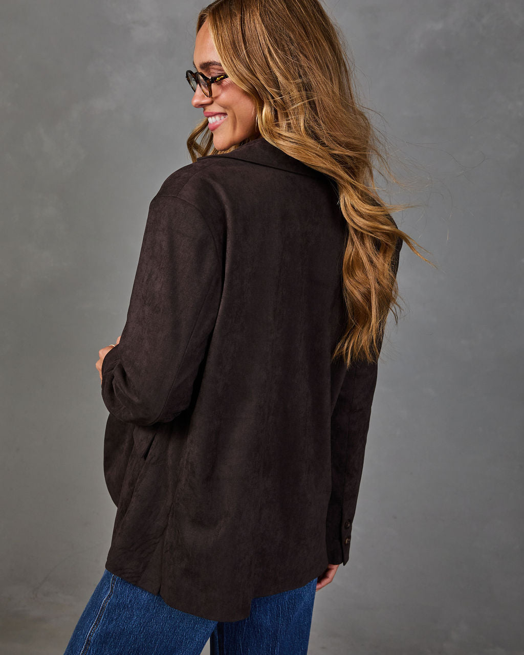 Maple Dusk Faux Suede Blazer