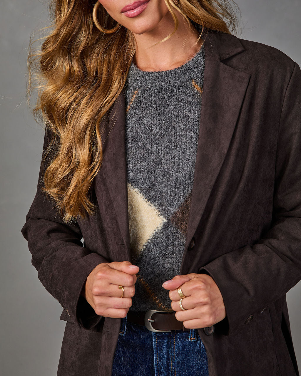 Maple Dusk Faux Suede Blazer