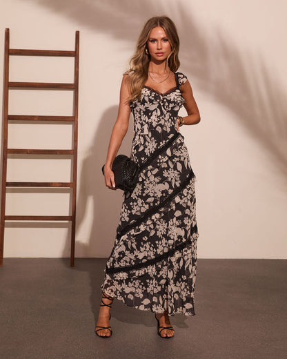 Slow Blooming Tiered Floral Maxi Dress