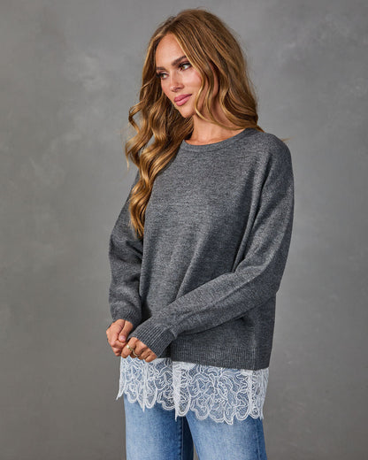 Sterling Knit Lace Hem Sweater