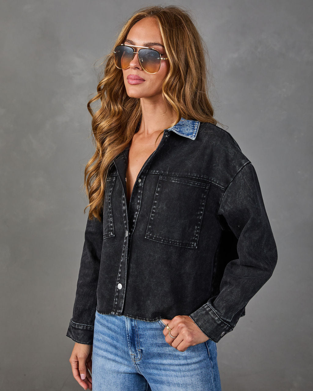 Julius Denim Contrast Collar Jacket