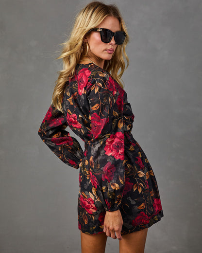 Rose Affair Cotton Belted Floral Romper