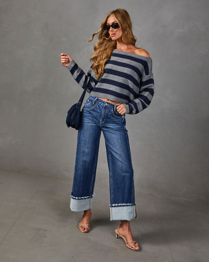 Tucked Away Striped Knit Sweater