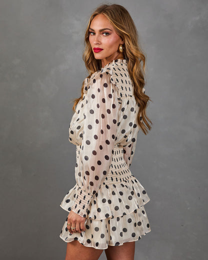 Raylan Tiered Polka Dot Mini Dress
